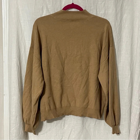 VINCE CAMUTO Latte Heather Mock Neck Long Sleeve Sweater Size XL NWT's - Picture 2 of 6